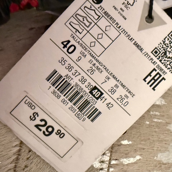 Zara Trafaluc Three Strap Flat Sandals in Python Snake Size 10 NWT - Picture 10 of 10